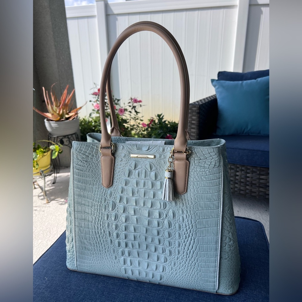 Mint Green Brahmin Satchel - BRAND NEW w/ tags - Picture 2 of 7